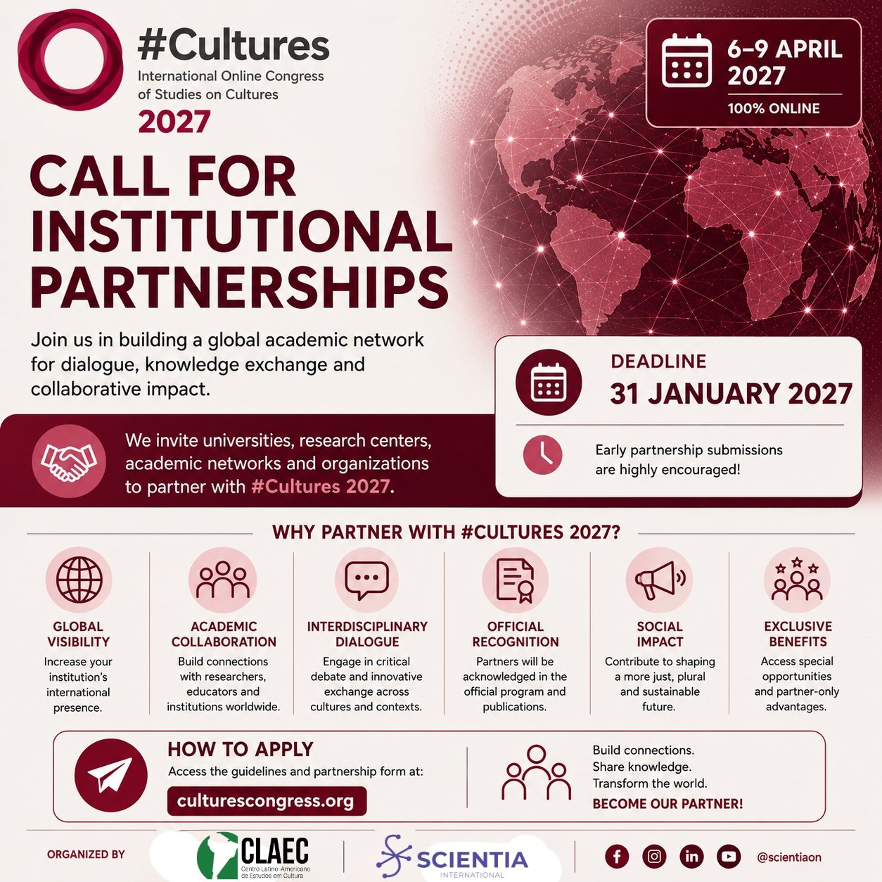 Call for Institutional Partners Now Open for #Cultures 2027